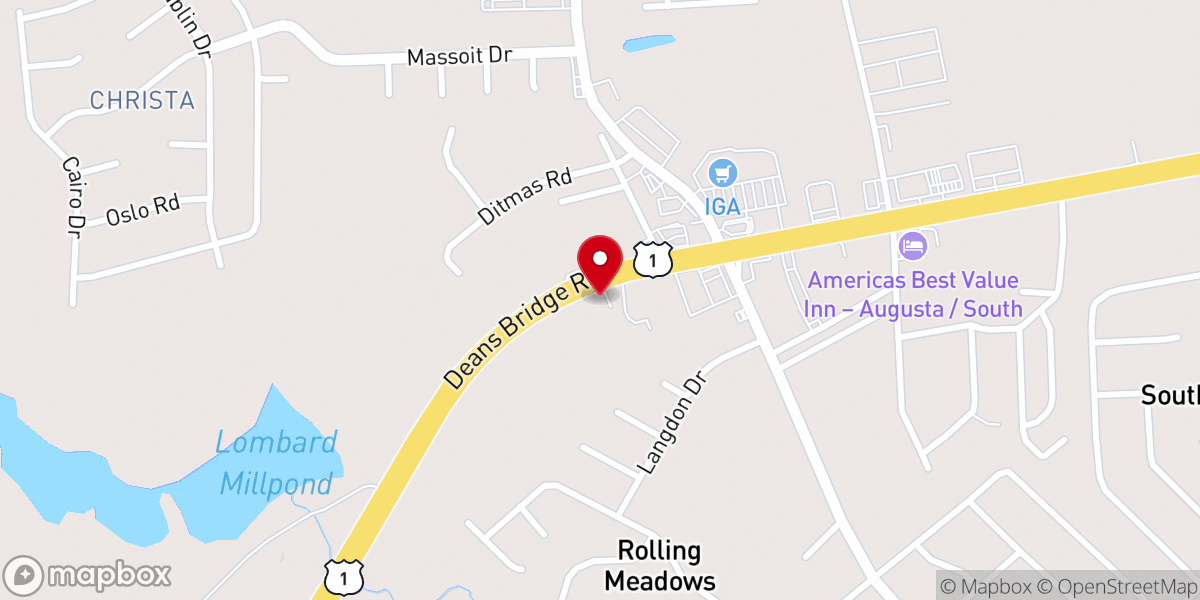 Map showing location of Olive Branch Outreach Ministries
