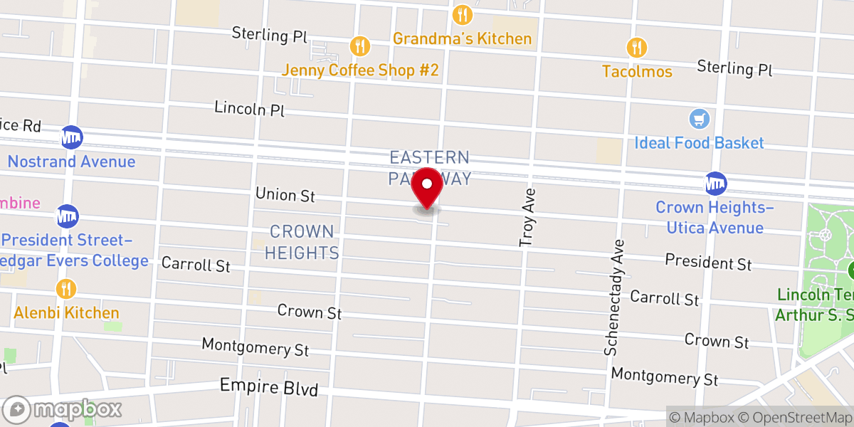 Map showing location of Agudsa Taharas Hamishpacha of Crow Heights-crown Heights Mikvah Inc