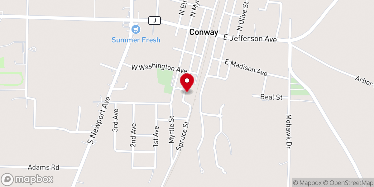 Map showing location of Sacred Heart Catholic Church & Rectory