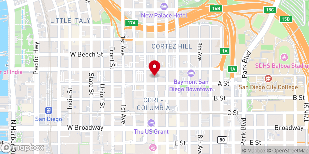 Map showing location of Church of Scientology of San Diego