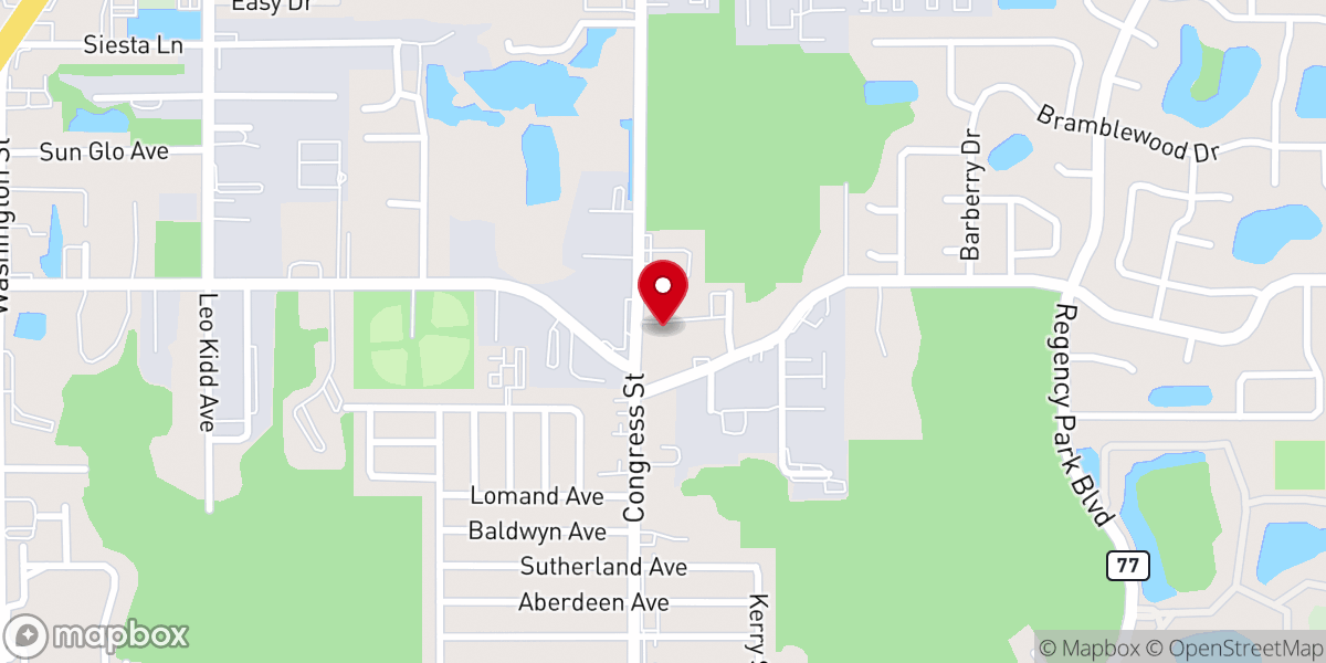 Map showing location of The Well Worship Center