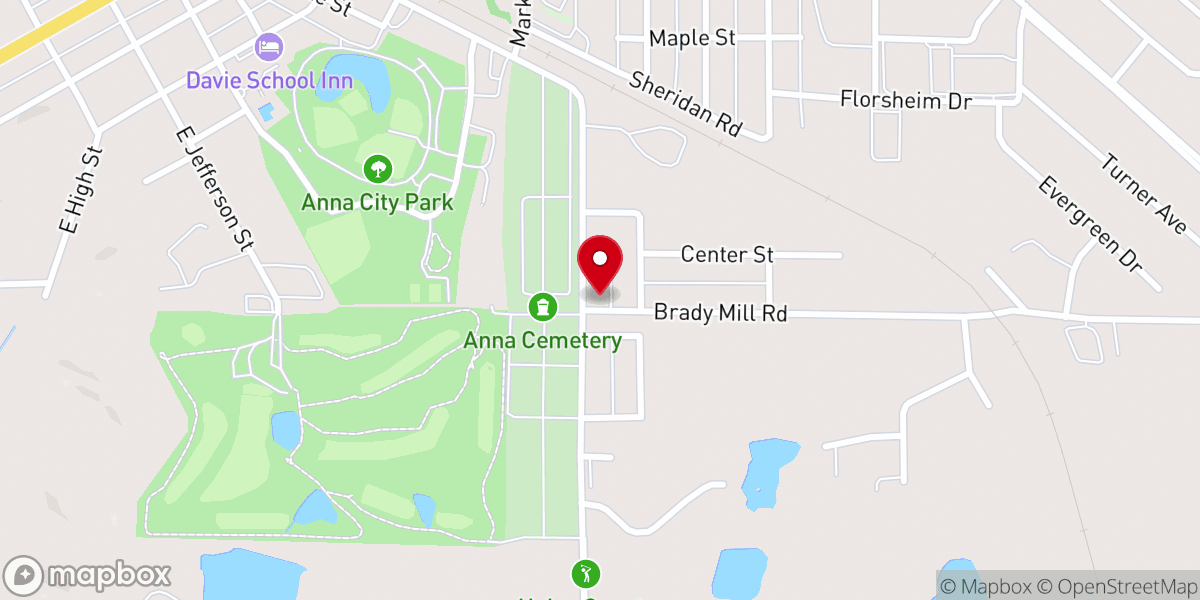 Map showing location of Gospel Assembly Church