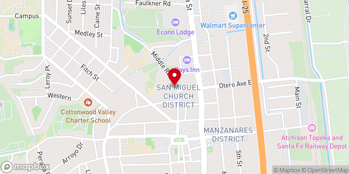 Map showing location of San Miguel de Socorro