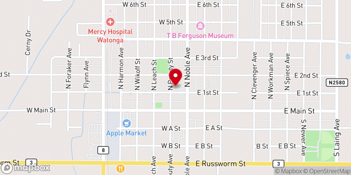 Map showing location of Bible Believing Babtist Church