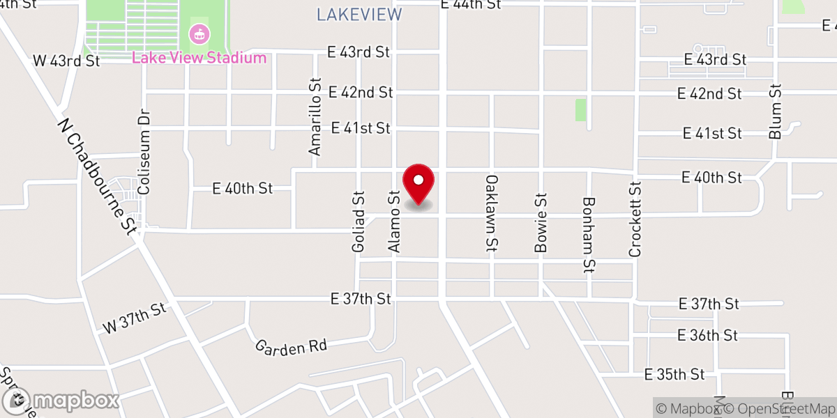 Map showing location of Oasis Baptist Church