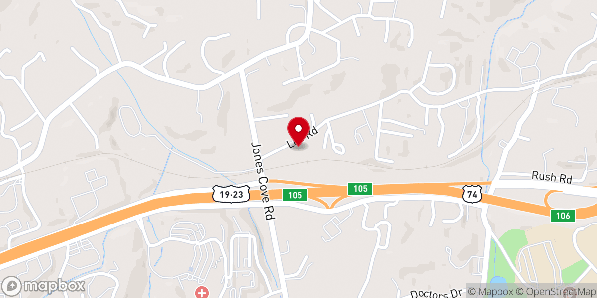 Map showing location of Central Haywood church of Christ