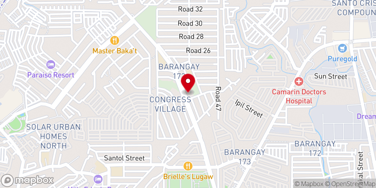 Map showing location of Sto. Niño de Congreso Parish (Diocese of Novaliches)