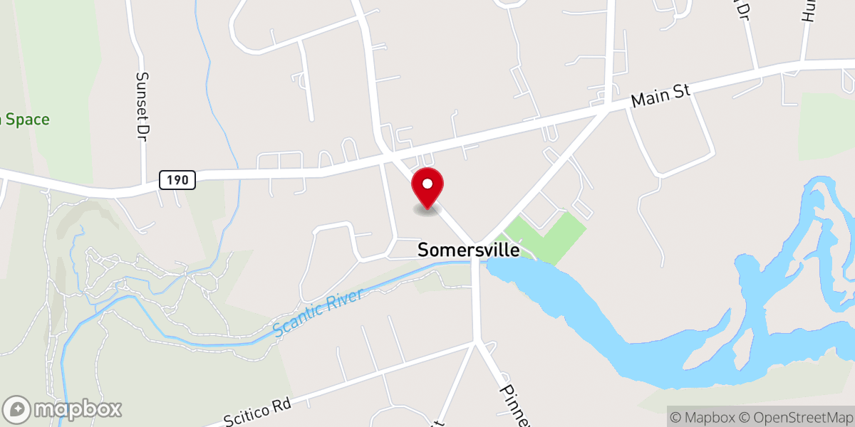 Map showing location of Congregational Church-Somersville