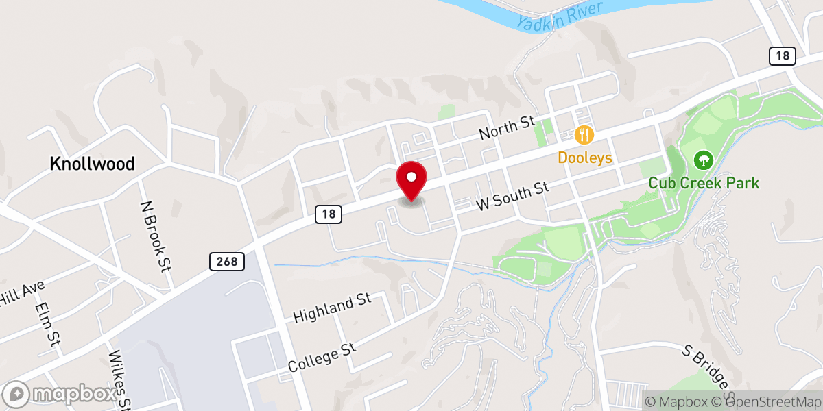 Map showing location of Wilkesboro United Methodist