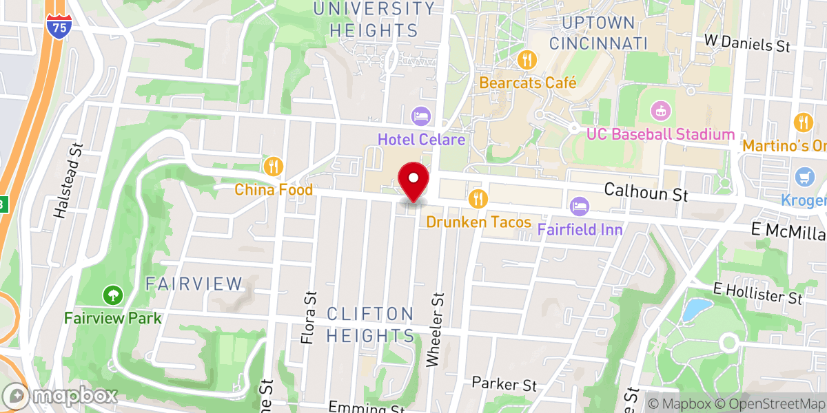 Map showing location of University Christian Church