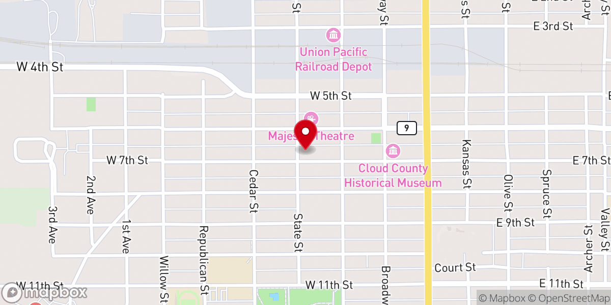 Map showing location of First Presbyterian Church