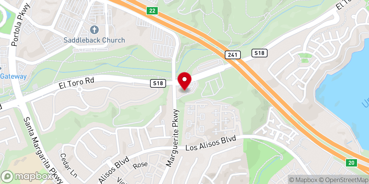 Map showing location of Saddleback Church - Central Office