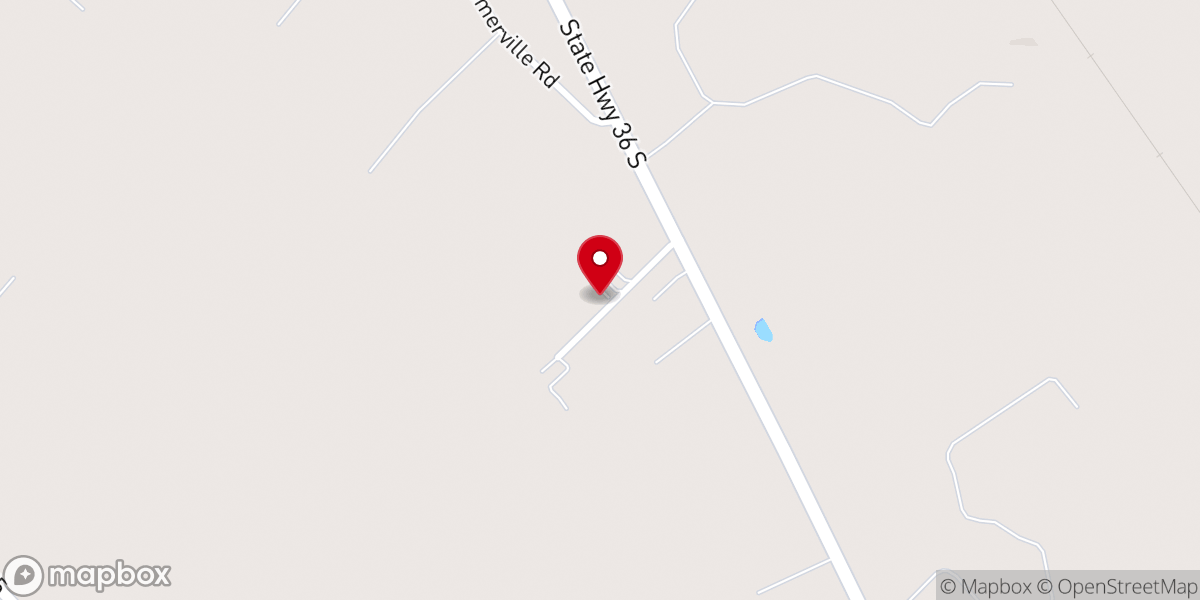 Map showing location of Burleson County Cowboy Church