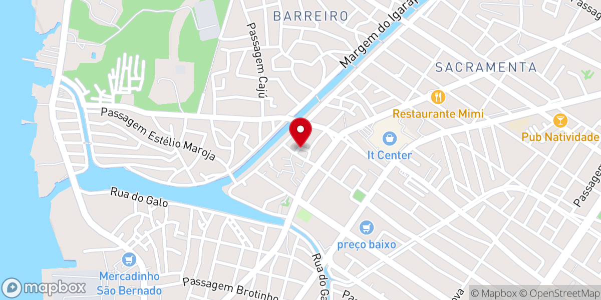Map showing location of Capela Santa Maria de Belém