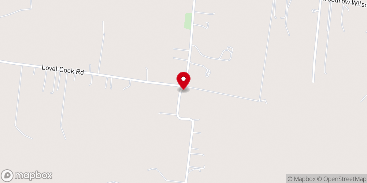 Map showing location of Bigbee Chapel Church