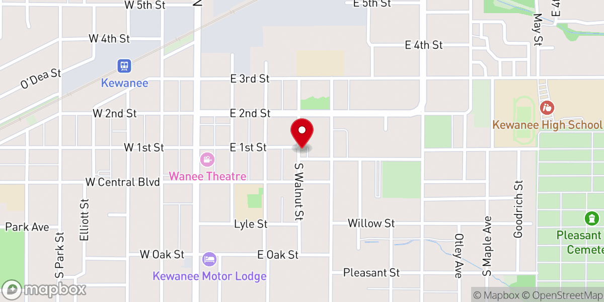 Map showing location of Calvary Baptist Church