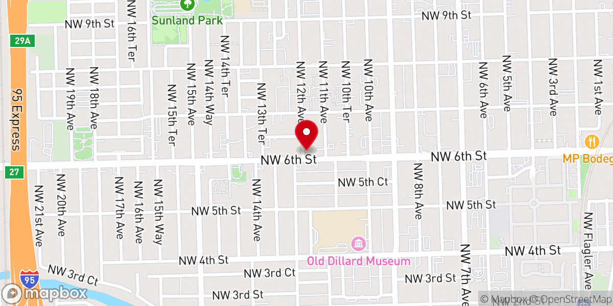 Map showing location of Mt. Zion Sanctuary Assemblies Church of God 7th Day - Fort Lauderdale