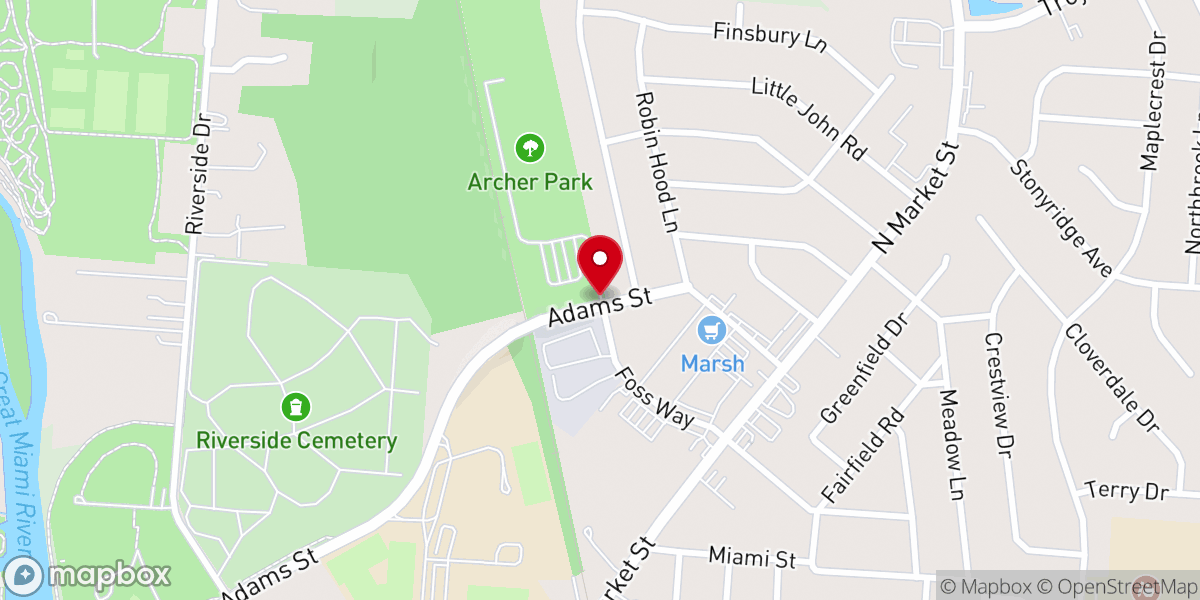 Map showing location of Archer Park