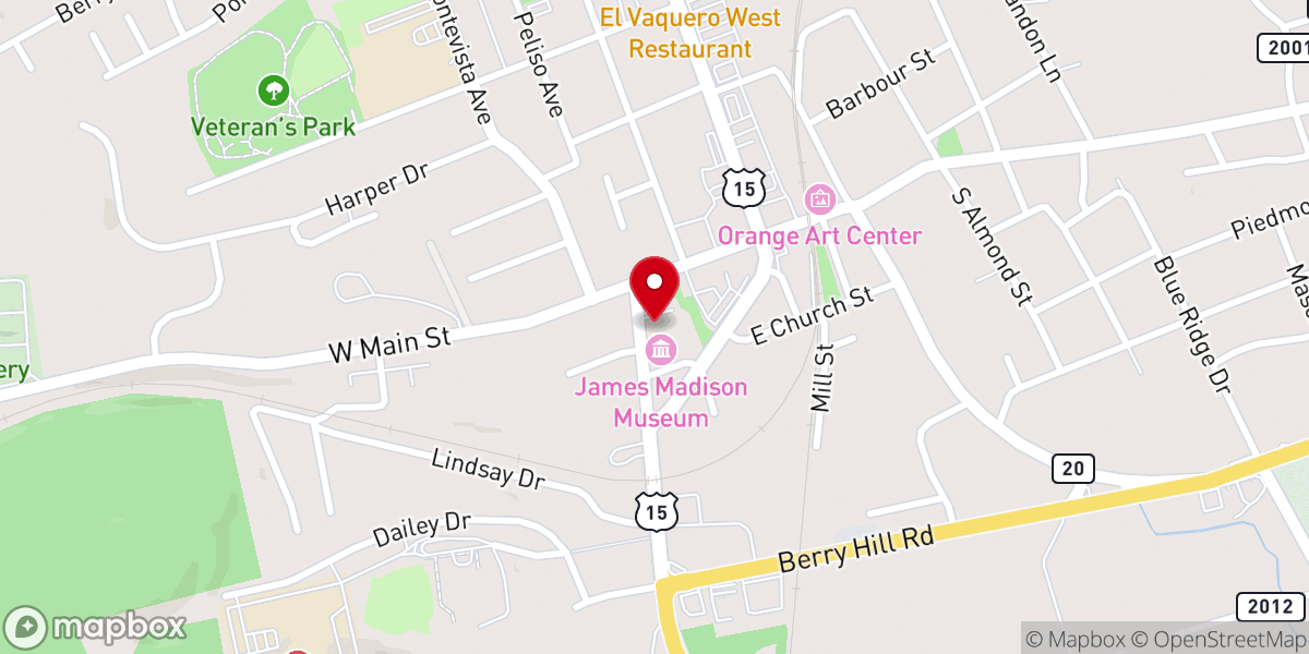 Map showing location of St Thomas Episcopal Church