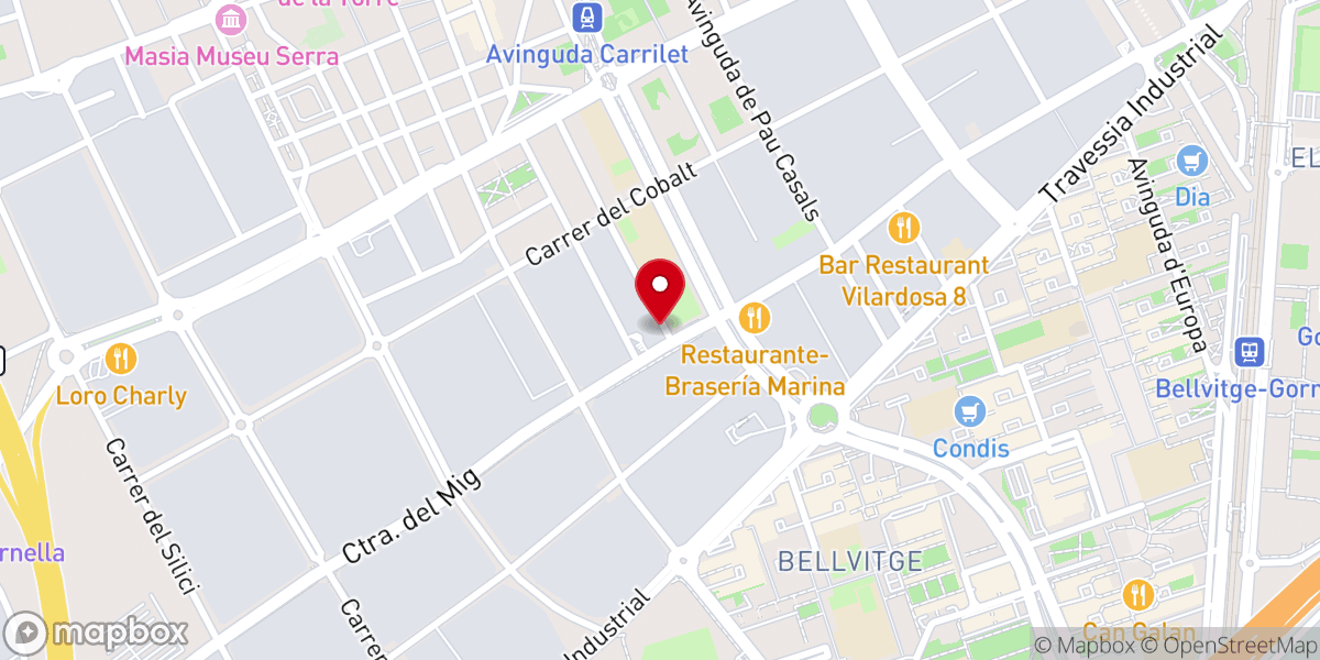 Map showing location of Iglesia pan de vida Barcelona