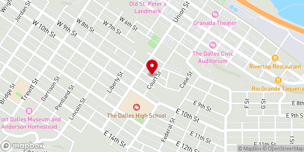 Map showing location of First Christian Church