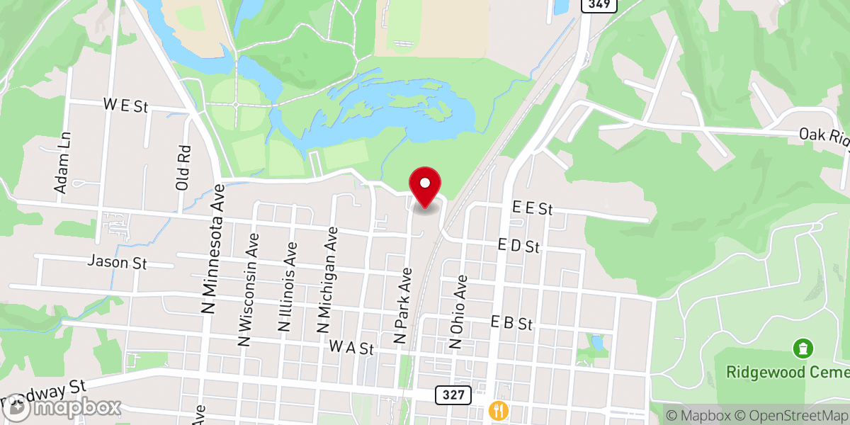 Map showing location of Bible Baptist Church