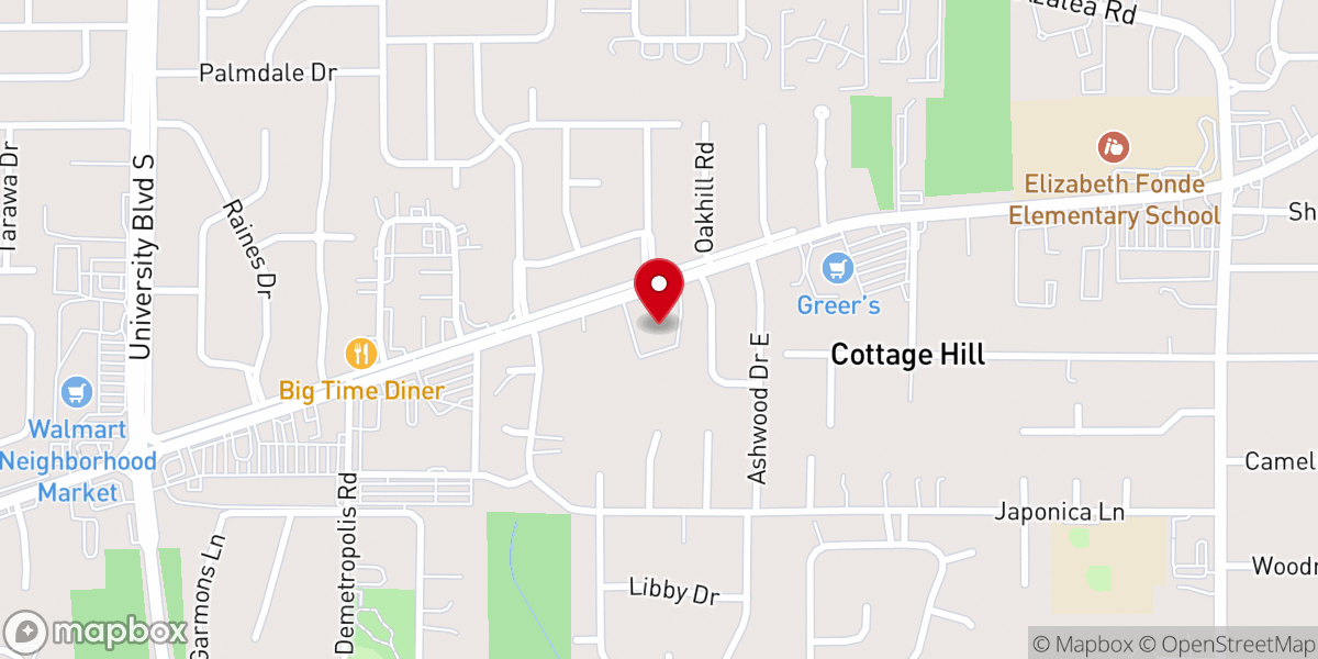 Map showing location of Cottage Hill Presbyterian Church
