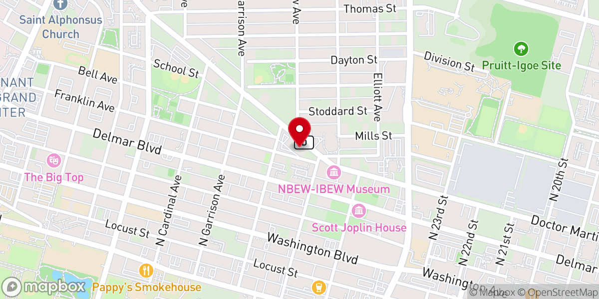 Map showing location of Calvary Missionary Baptist Church