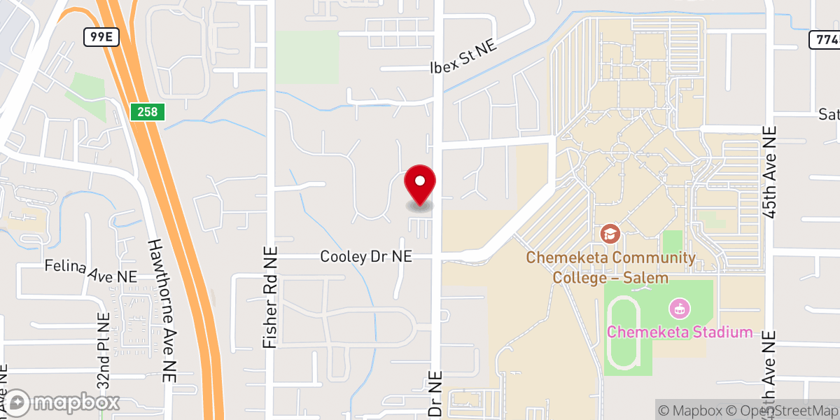 Map showing location of Grace Community Church