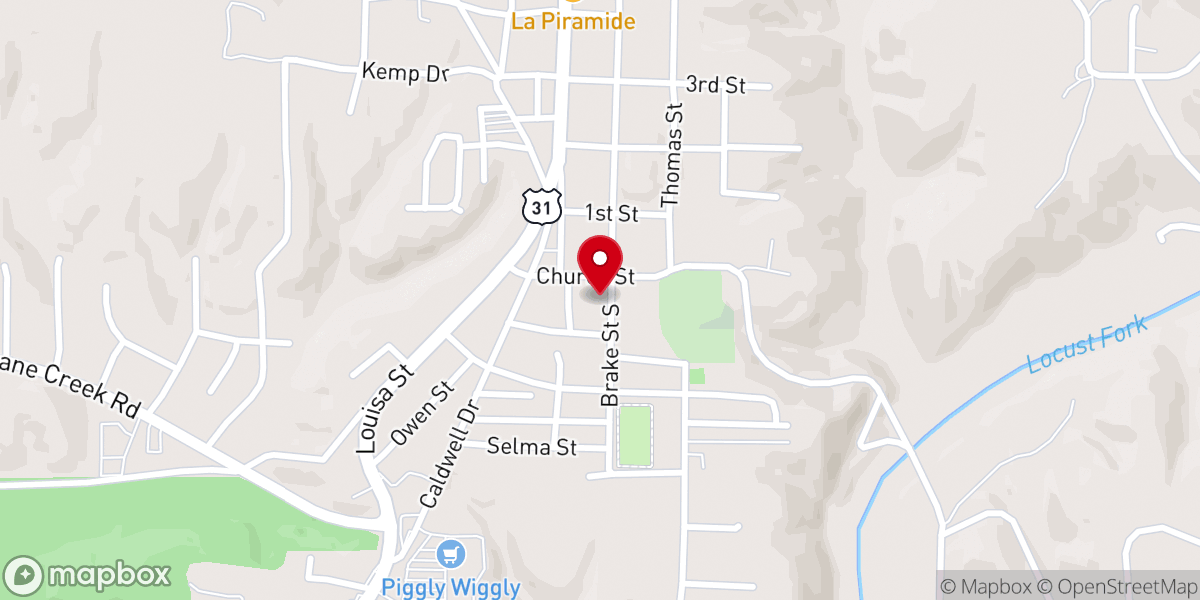 Map showing location of Waterstone Church