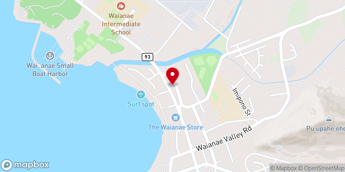 Map showing location of Waianae United Pentecostal Church