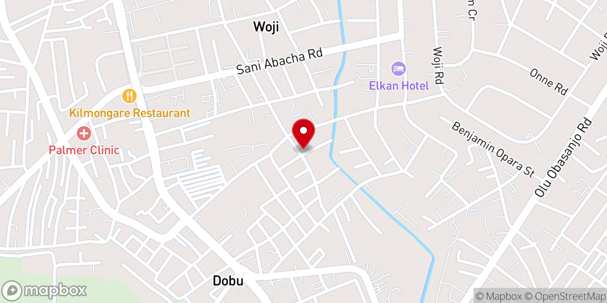 Map showing location of Living Faith Church Worldwide (Winners Chapel G. R. A)