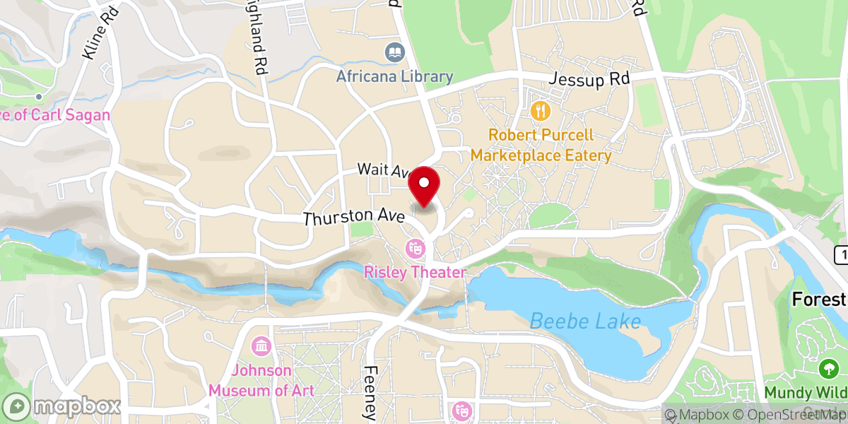 Map showing location of Cornell House of Prayer