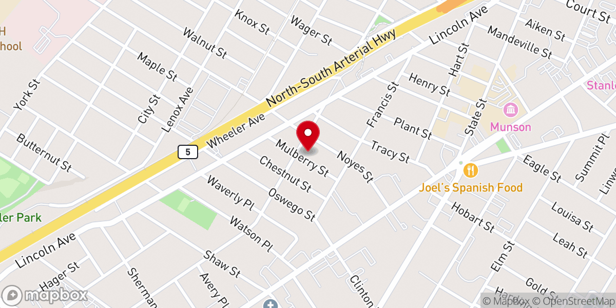 Map showing location of Foursquare Gospel Church