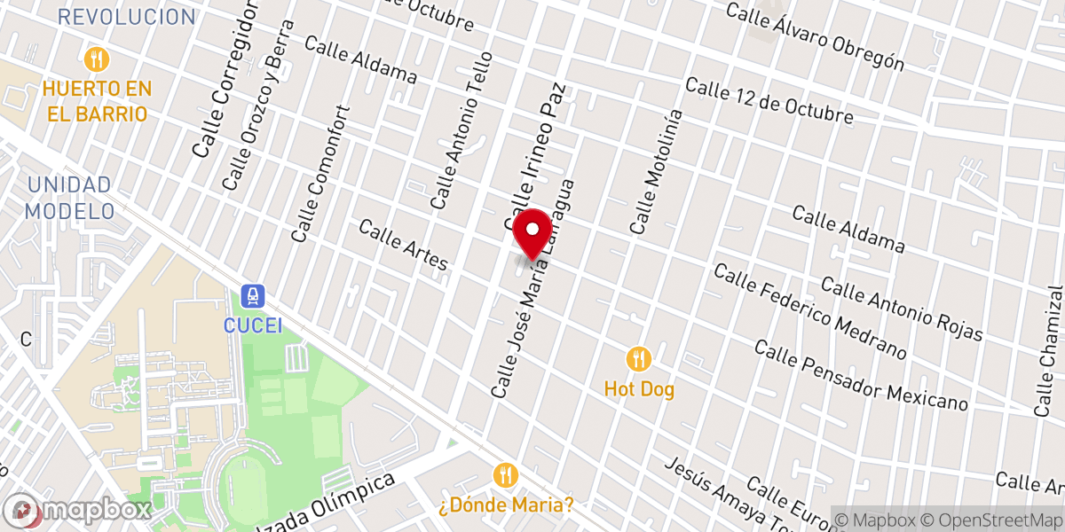 Map showing location of Parroquia Mater Nostra