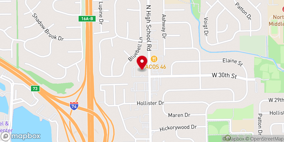 Map showing location of John Knox Presbyterian Church