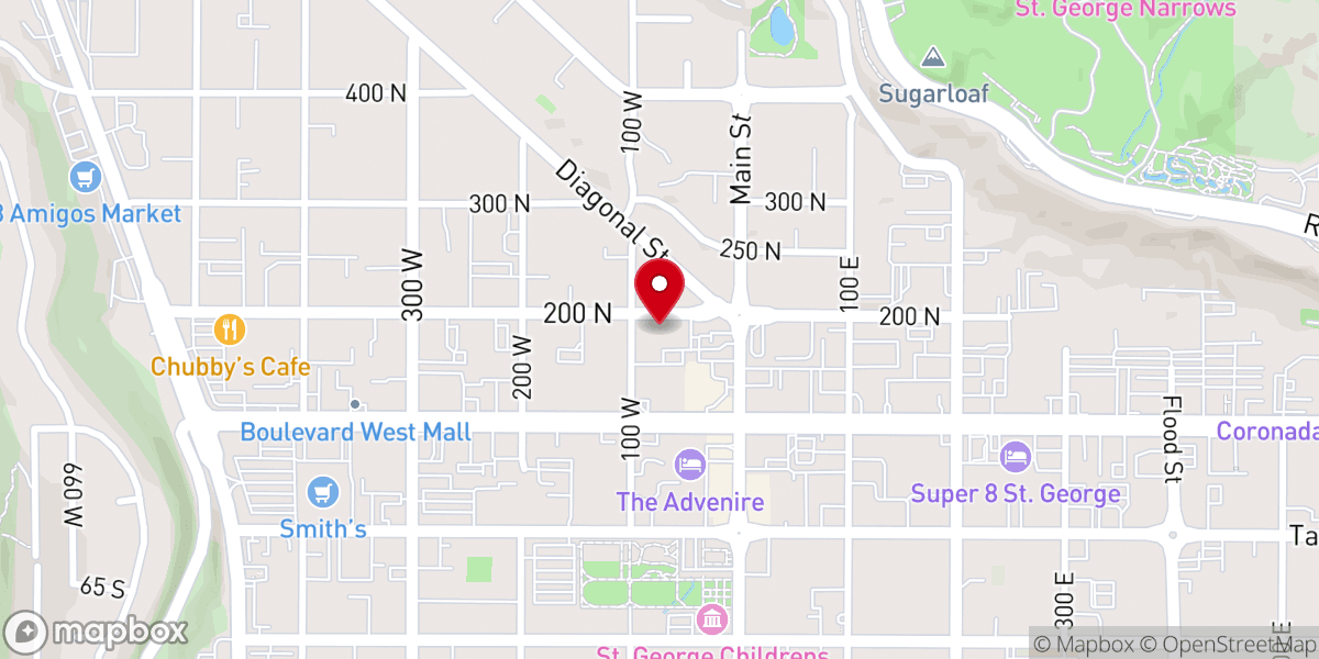 Map showing location of Brigham and Amelia Young Home