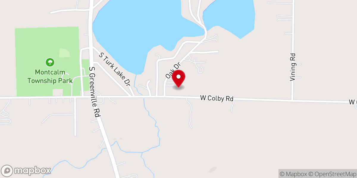 Map showing location of Turk Lake United Methodist