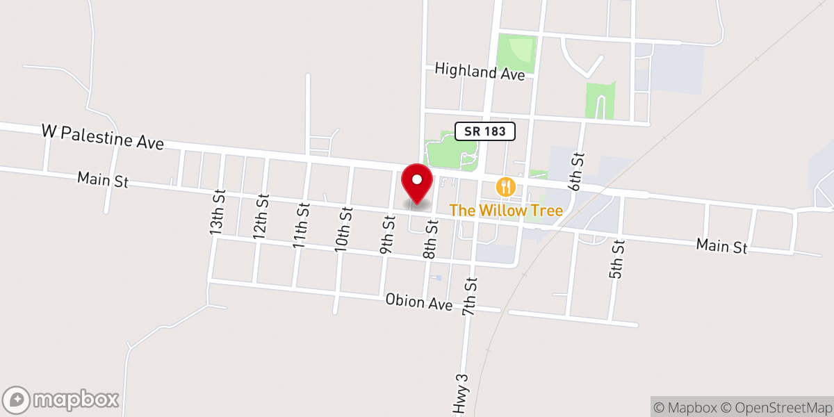 Map showing location of Cornerstone