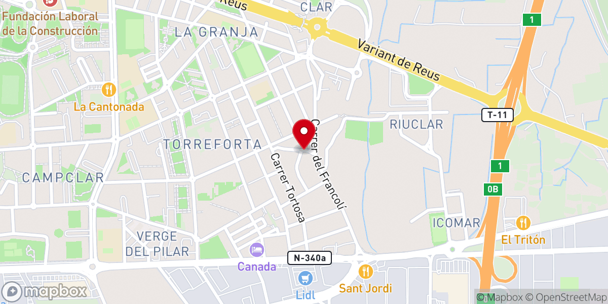 Map showing location of Parroquia de San Juan Bautista