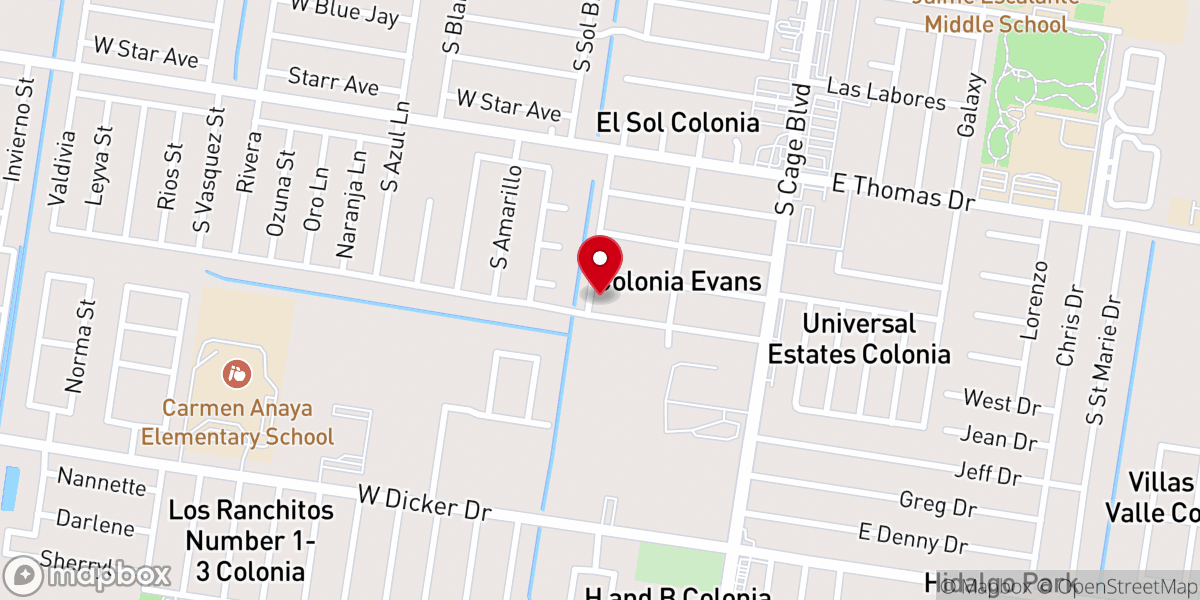Map showing location of Cristo Es La Roca Inc