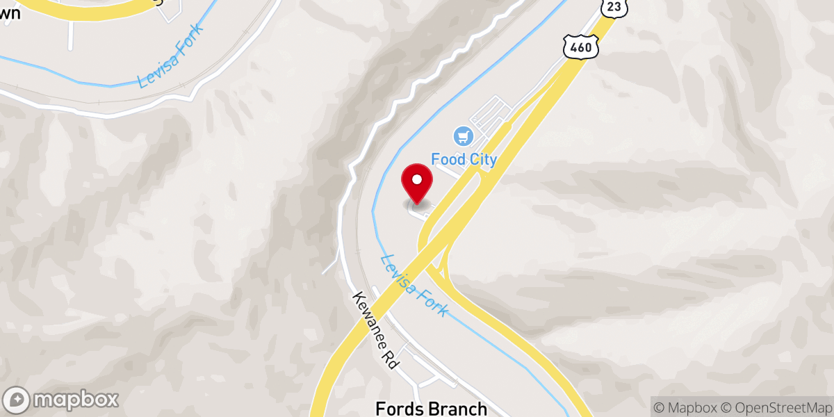 Map showing location of Toler Freewill Baptist Church