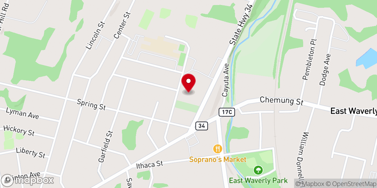 Map showing location of Valley Bowling Center