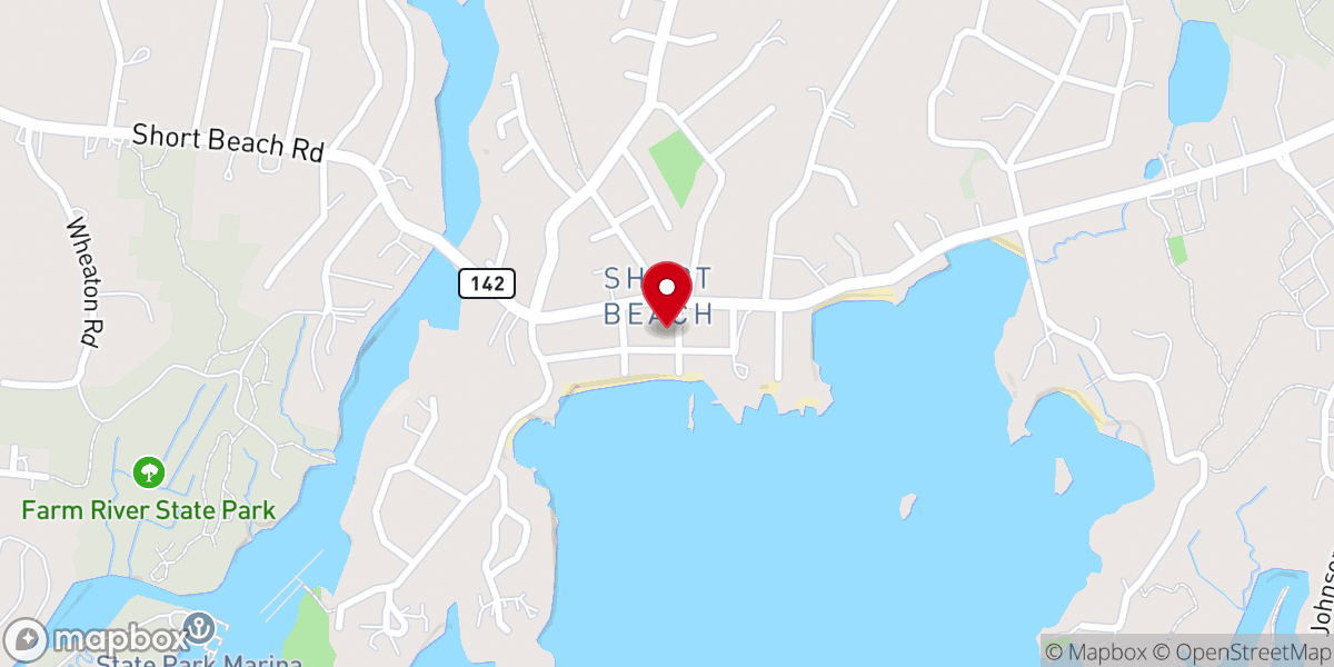Map showing location of Short Beach Union Church