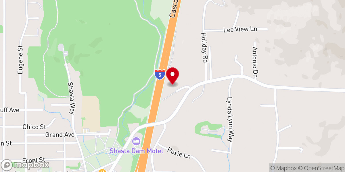 Map showing location of Shasta Lake Bible Fellowship