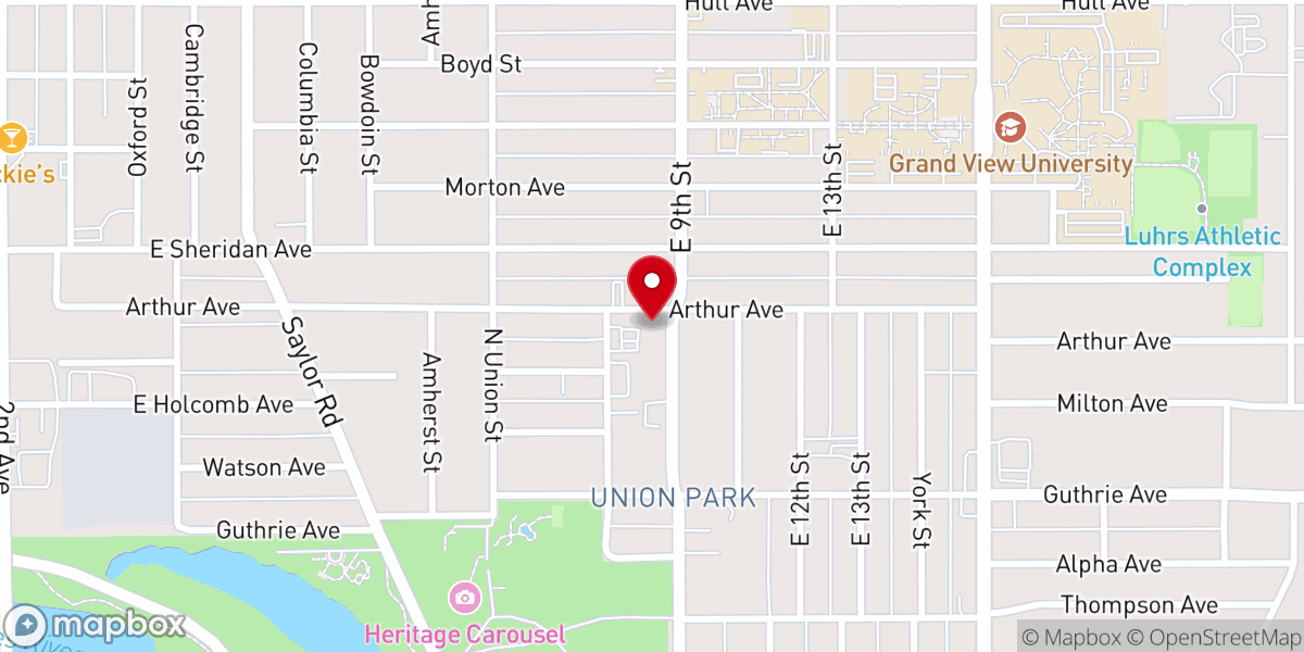 Map showing location of Union Park Baptist Church