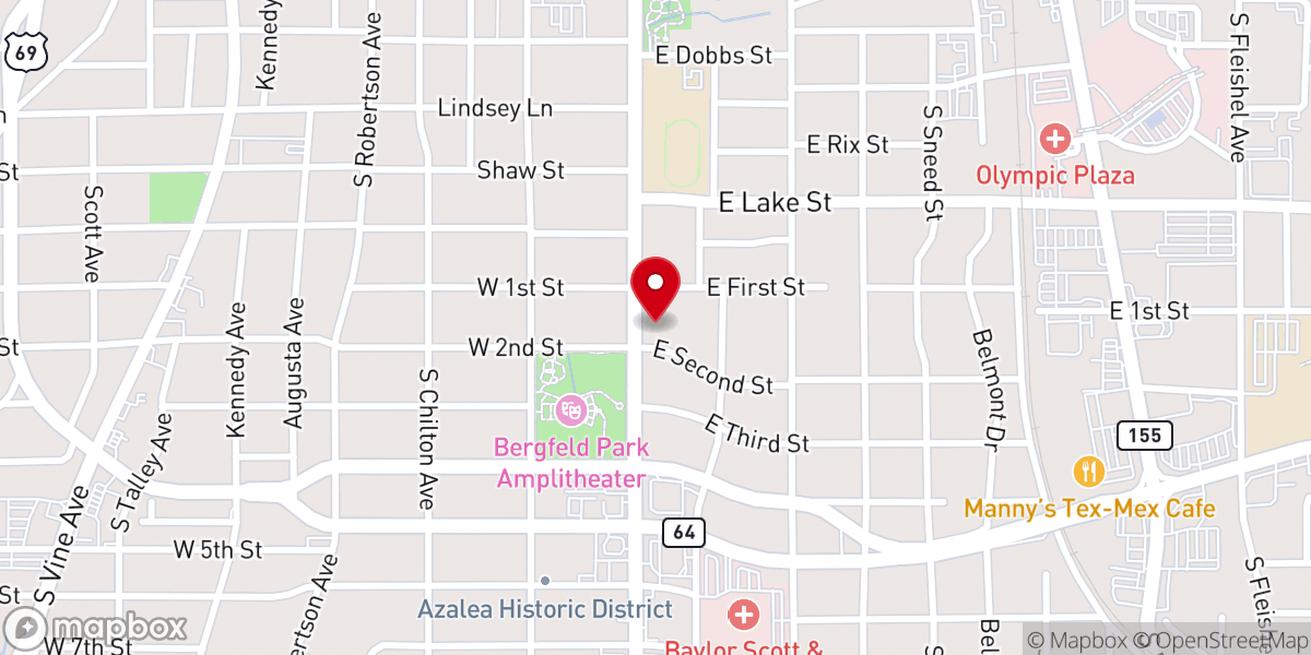 Map showing location of First Church of Christ Scientist