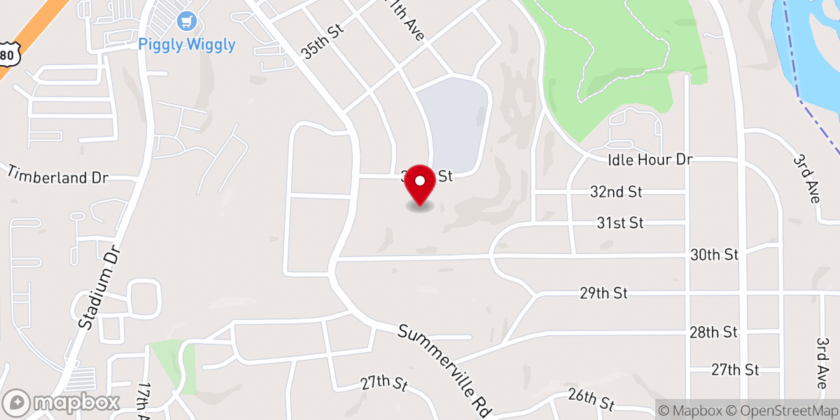 Map showing location of Summerville United Methodist Church