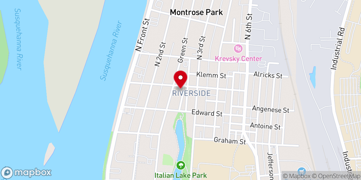 Map showing location of All Nations Evangelistic Church Harrisburg