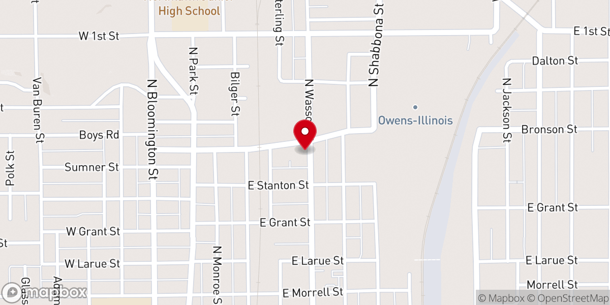 Map showing location of Prairie Creek Fellowship